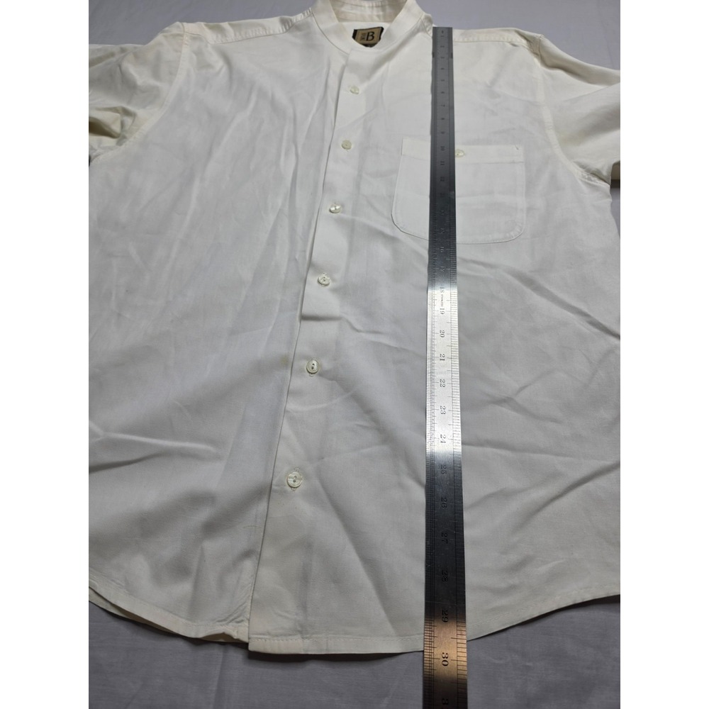 Bruno Shirt Men's Medium Beige 100% Cotton Long Sleeve Button-Up Everyday Wear - Picture 5 of 6